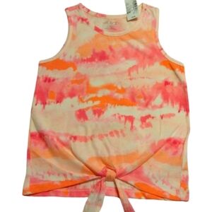 2/$20 Children's Place orange tie-dye tank with knotted waist size medium …